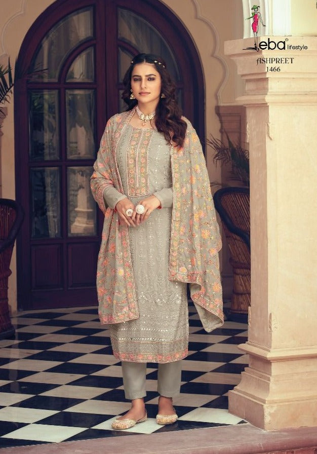 Eba Lifestyle  Ashpreet 1466 Georgette With Heavy Embroidery Work Stylish Designer Festive Wear Salwar Kameez