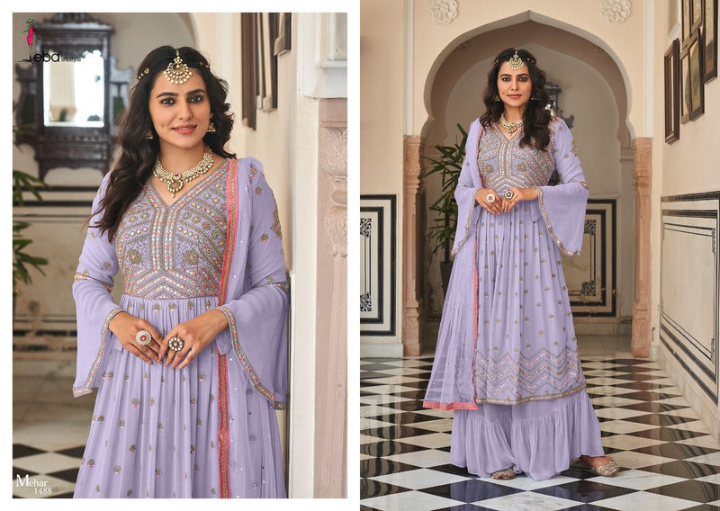 Eba Lifestyle Mehar Vol 2 Georgette With Embroidery Work stylish Designer Fancy Long Gowns
