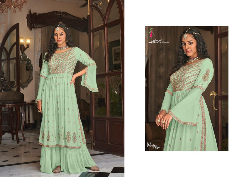 Eba Lifestyle Mehar Vol 2 Georgette With Embroidery Work stylish Designer Fancy Long Gowns