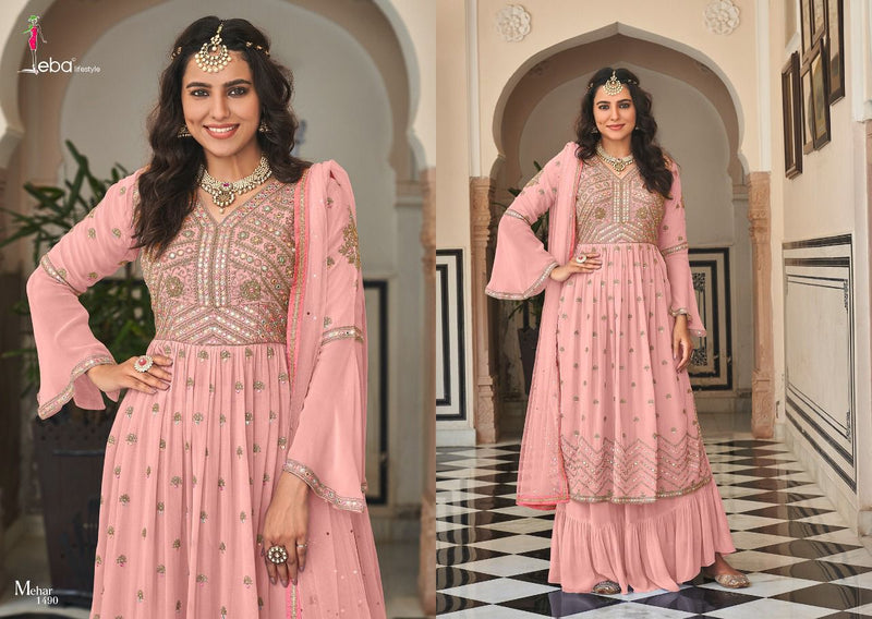 Eba Lifestyle Mehar Vol 2 Georgette With Embroidery Work stylish Designer Fancy Long Gowns