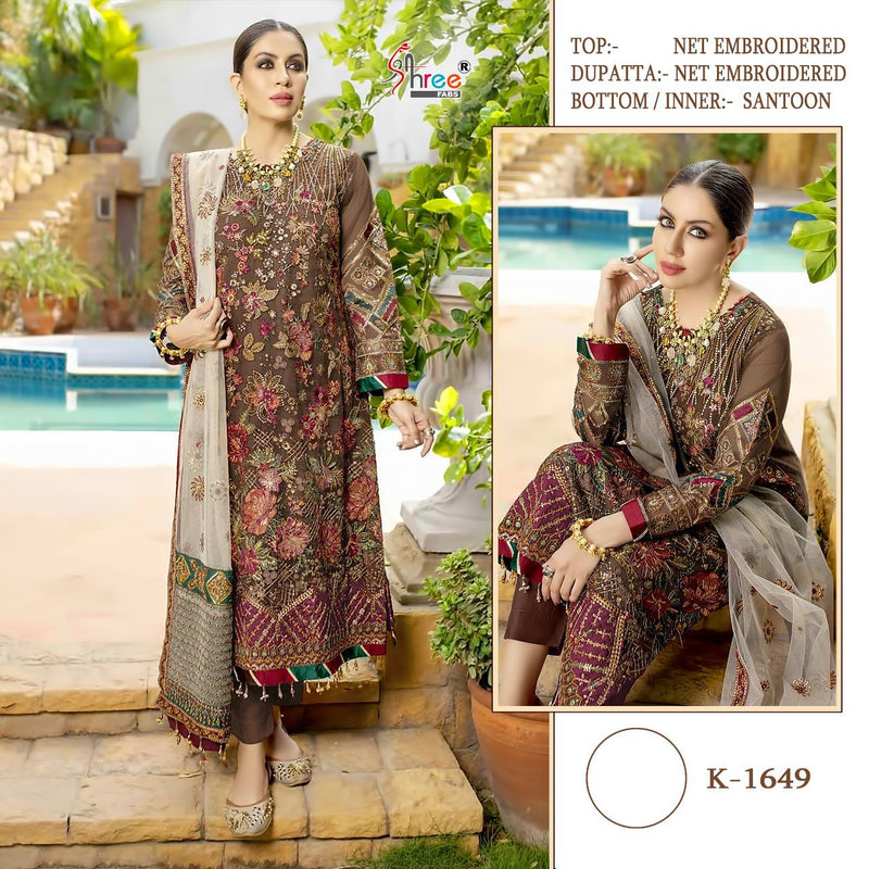 Shree Fabs K 1649 Net With Heavy Beautiful Embroidery Work Stylish Designer Wedding Wear Salwar Kameez