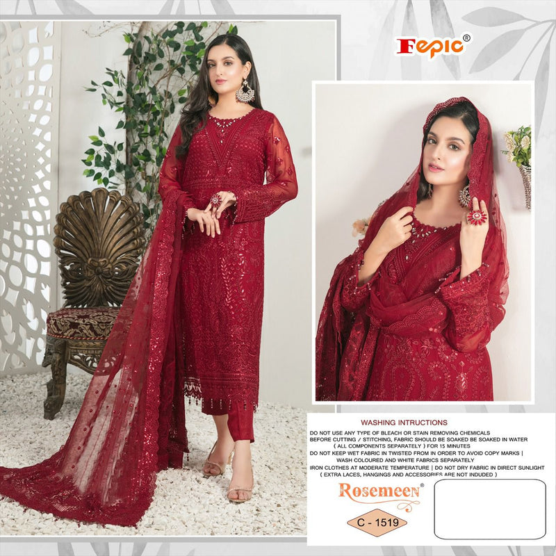 Fepic Rosemeen C 1519 Georgette With Heavy Beautiful Heavy Embroidery Work Stylish Designer Party Wear Salwar Kameez