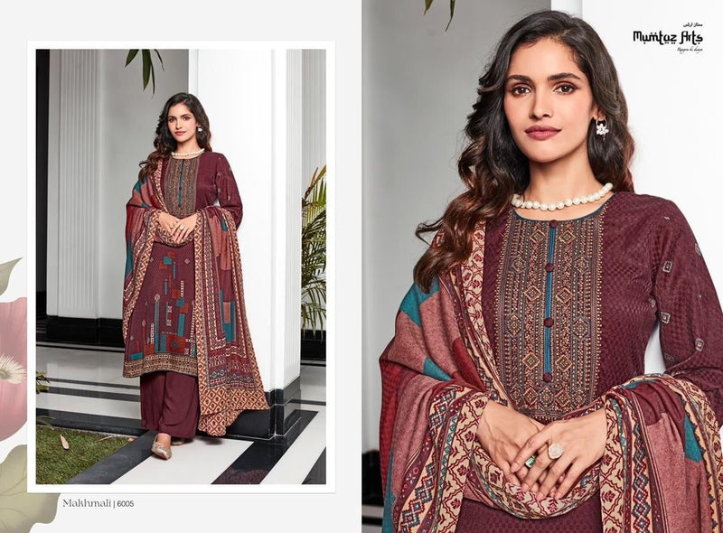 Mumtaz Arts Makhmali Pashmina With Neck Embroidery Work Stylish Designer Attractive Look Salwar Kameez