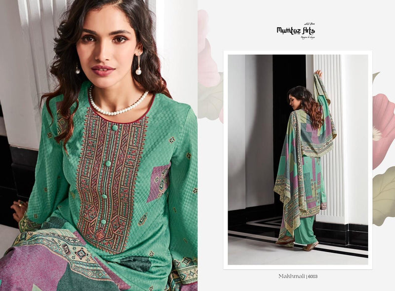Mumtaz Arts Makhmali Pashmina With Neck Embroidery Work Stylish Designer Attractive Look Salwar Kameez
