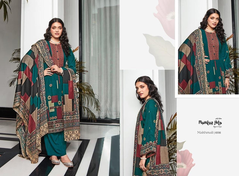 Mumtaz Arts Makhmali Pashmina With Neck Embroidery Work Stylish Designer Attractive Look Salwar Kameez