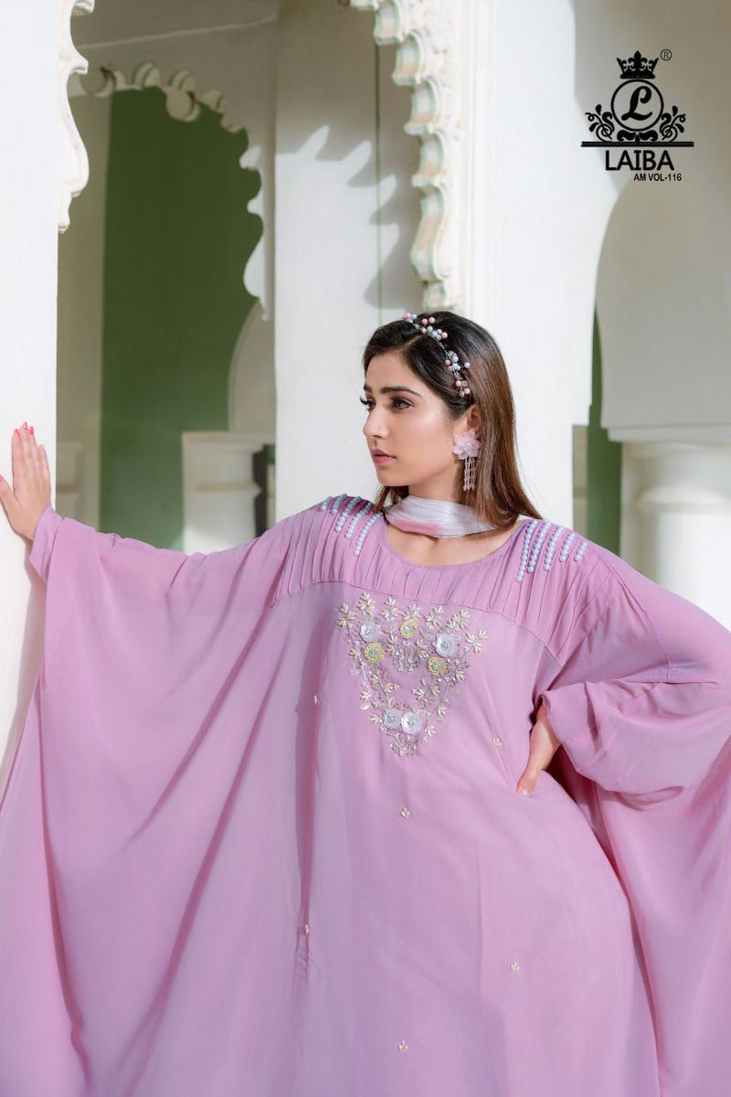 Laiba Designs Am Vol 116 Georgette Beautiful Embroidery With Hand Work Stylish Designer Causal Look Kurti