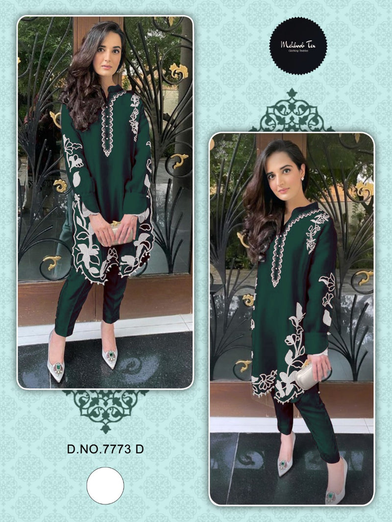Mehboob Tex Dno 7773 D Georgette With Beautiful Heavy Embroidery Work Stylish Designer Party Wear Kurti