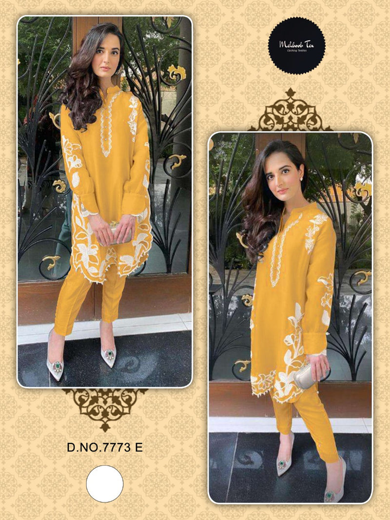 Mehboob Tex Dno 7773 E Georgette With Beautiful Heavy Embroidery Work Stylish Designer Party Wear Kurti