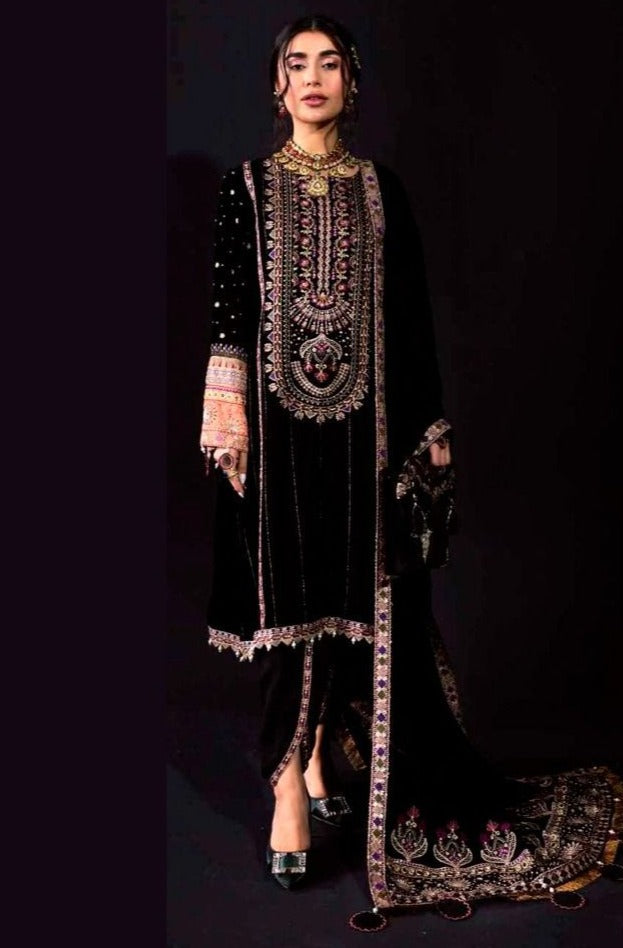 Deepsy Suit Dno 1902 Velvet With Beautiful Heavy Embroidery Work Stylish Designer Party Wear Salwar Kameez