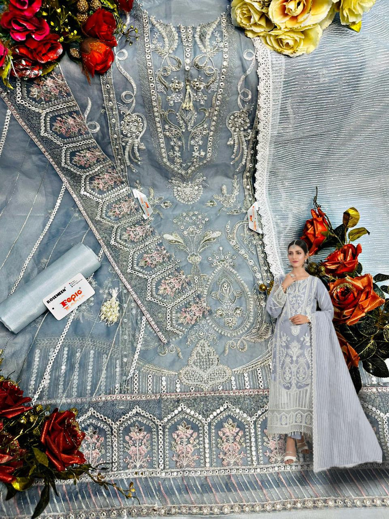 Fepic Rosemeen Dno 1267 Organza Embroidery With Hand Work Stylish Designer Party Wear Salwar Kameez