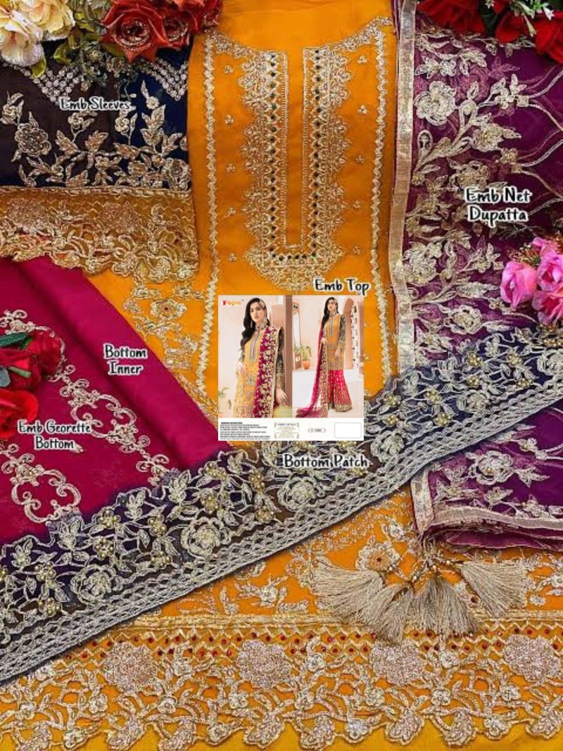 Fepic Rosemeen C 1082 Georgette With Heavy Beautiful Embroidery Work Stylish Designer Wedding Look