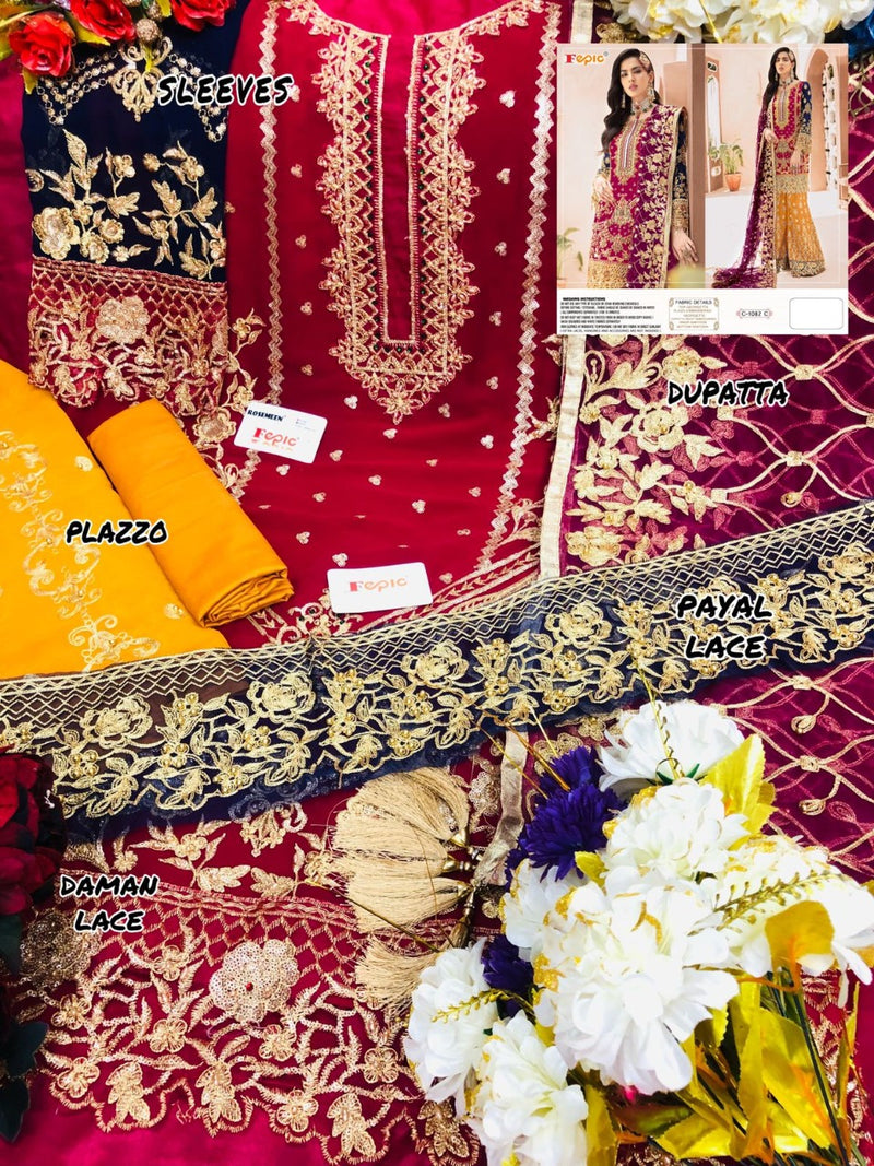 Fepic Rosemeen C 1082 C Georgette With Heavy Beautiful Embroidery Work Stylish Designer Wedding Look