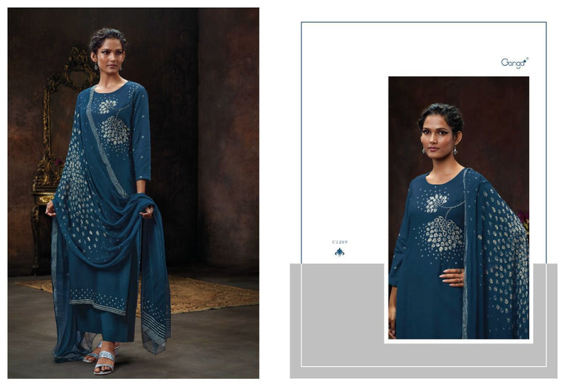 Ganga Dno 1265 To 1270 Pashmina With Beautiful Work Stylish Designer Casual Look Salwar Kameez