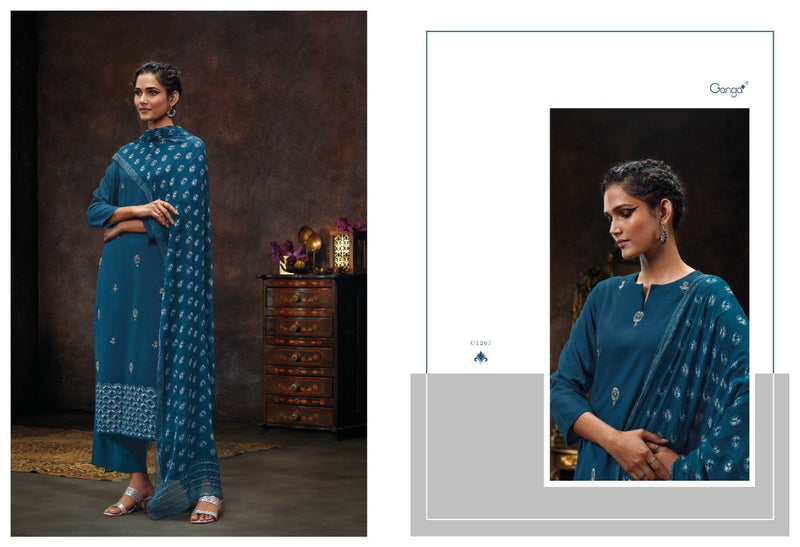 Ganga Dno 1265 To 1270 Pashmina With Beautiful Work Stylish Designer Casual Look Salwar Kameez