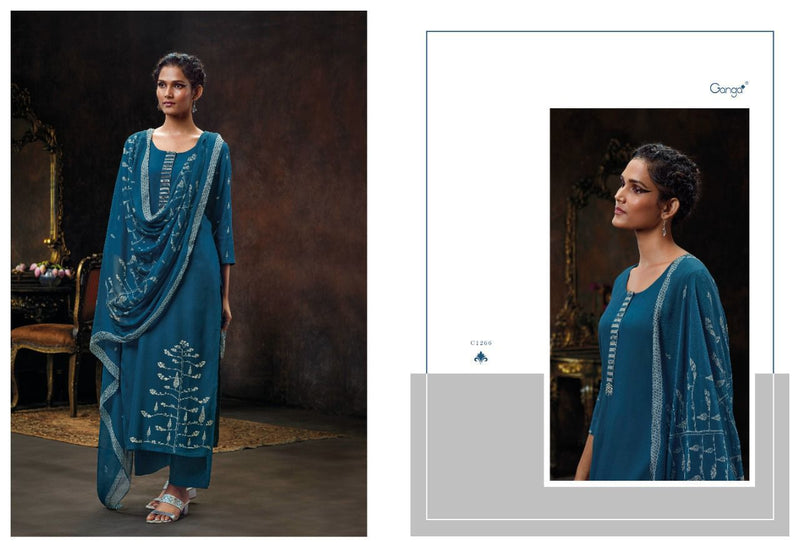 Ganga Dno 1265 To 1270 Pashmina With Beautiful Work Stylish Designer Casual Look Salwar Kameez