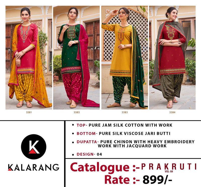 Kalarang Prakruti Vol 4 Pure Cotton With Beautiful Embroidery Work Stylish Designer Festive Look Salwar Suit