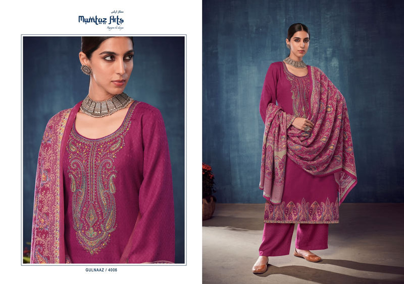 Mumtaz Arts Gulnaaz Pashmina With Heavy Neck Embroidery Work Stylish Designer Festive Wear Salwar Kameez