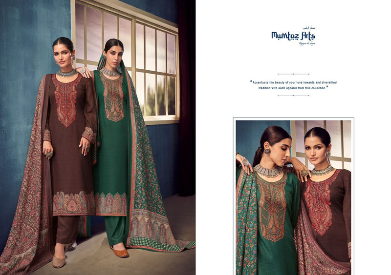 Mumtaz Arts Gulnaaz Pashmina With Heavy Neck Embroidery Work Stylish Designer Festive Wear Salwar Kameez
