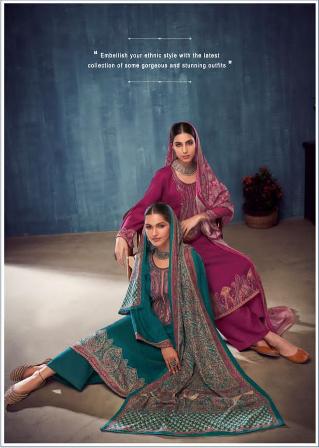 Mumtaz Arts Gulnaaz Pashmina With Heavy Neck Embroidery Work Stylish Designer Festive Wear Salwar Kameez