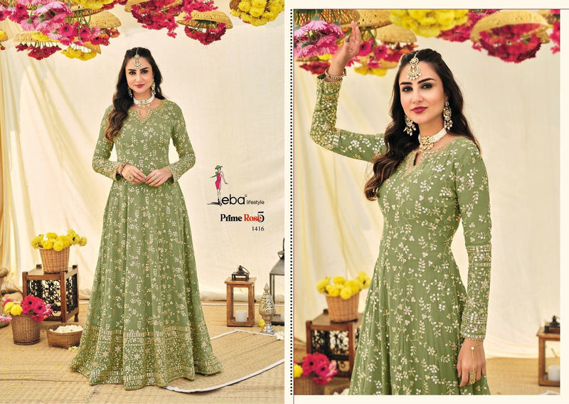 Eba Lifestyle Prime Rose 5 Georgette With Beautiful Work Stylish Designer Wedding Look Long Gown
