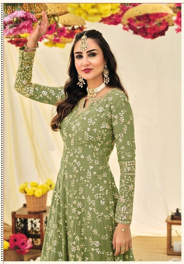 Eba Lifestyle Prime Rose 5 Georgette With Beautiful Work Stylish Designer Wedding Look Long Gown
