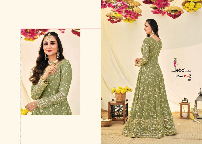 Eba Lifestyle Prime Rose 5 Georgette With Beautiful Work Stylish Designer Wedding Look Long Gown