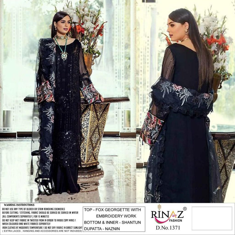 Rinaz Dno 1371 Georgette With Heavy Embroidery Work Stylish Designer Party Wear Salwar Kameez