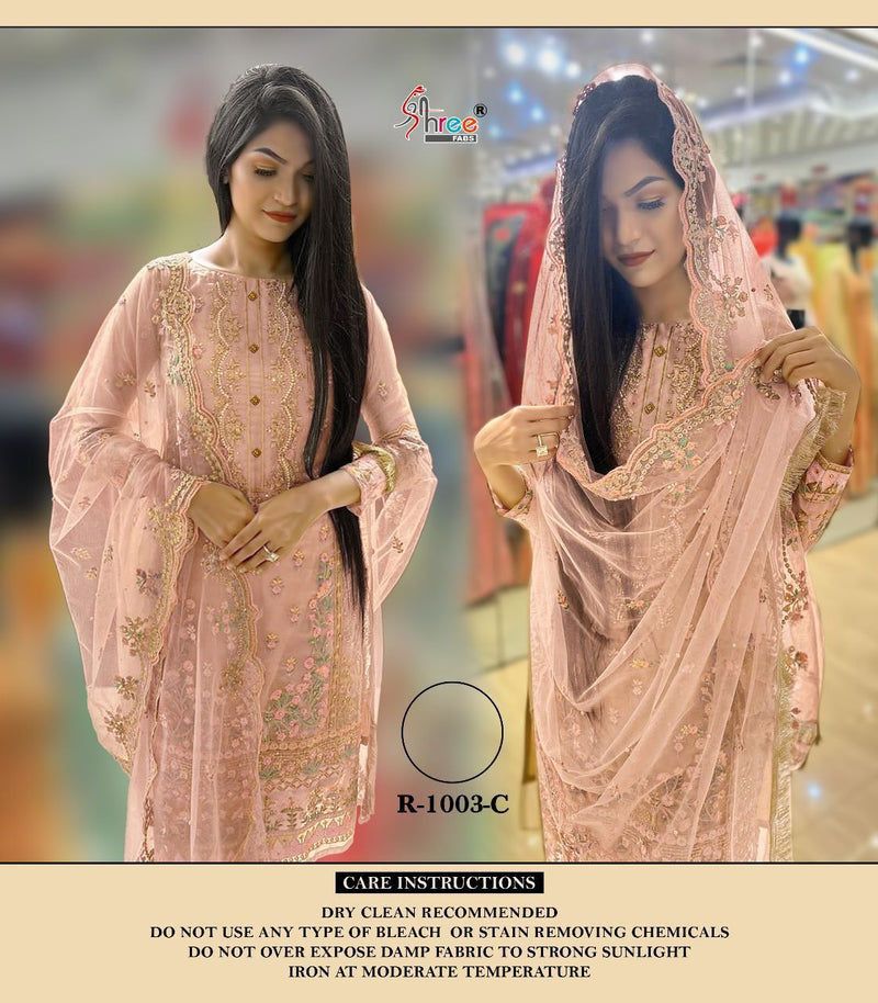 Shree Fabs Dno 1003 C Organza With Beautiful Embroidery Work Stylish Designer Party Wear Fancy Kurti