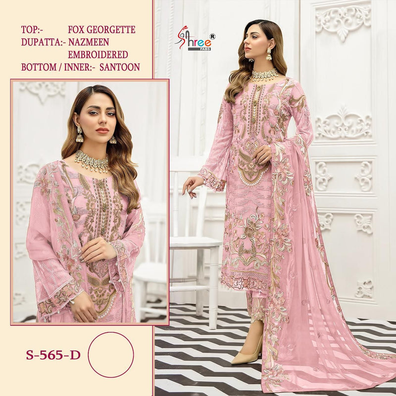 Shree Fabs Dno S 565 D Georgette With Beautiful Fancy Work Stylish Designer Party Wear Salwar Kameez