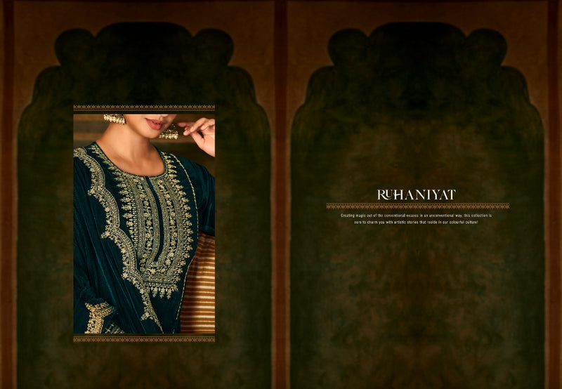 Nitya Ruhaniyat Velvet With Heavy Beautiful Fancy Work Stylish Designer Attractive Look Salwar Kameez