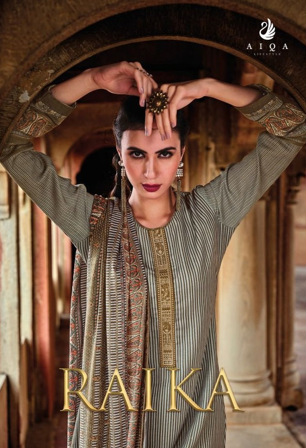 Aiqa Lifestyle Raika Pashmina With Beautiful Work Stylish Designer Pakistani Salwar Kameez