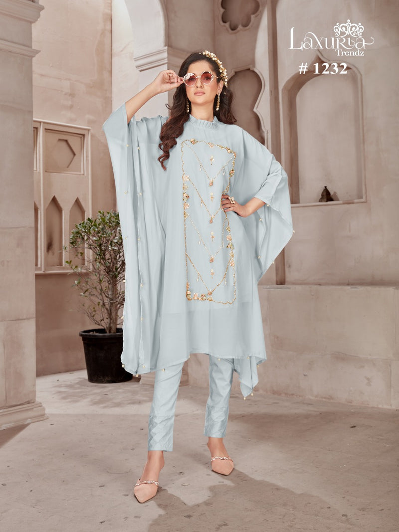 Laxuria Trendz Dno 1232 Georgette With Beautiful Heavy Embroidery Work Stylish Designer Pret Kurti