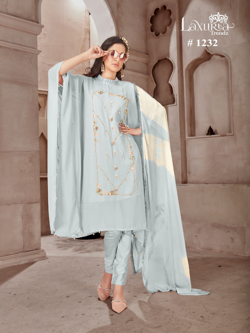Laxuria Trendz Dno 1232 Georgette With Beautiful Heavy Embroidery Work Stylish Designer Pret Kurti