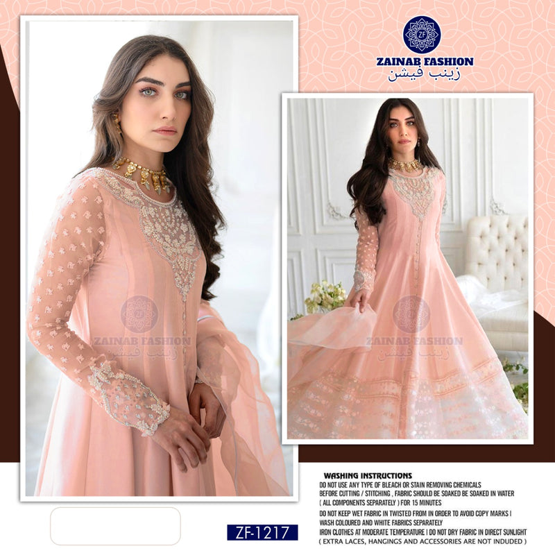 Zainab Fashion Dno Zf 1217 Georgette With Fancy Work Stylish Designer Party Wear Fancy Kurti