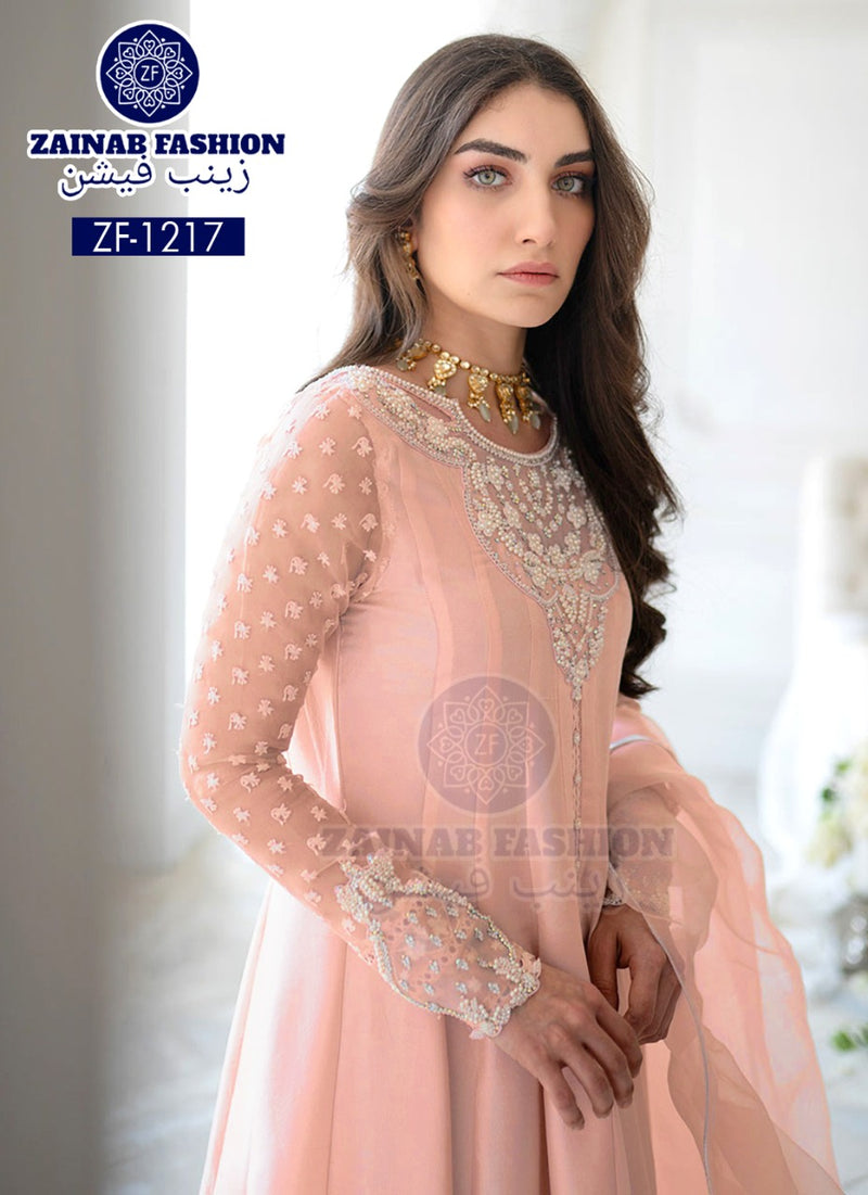Zainab Fashion Dno Zf 1217 Georgette With Fancy Work Stylish Designer Party Wear Fancy Kurti