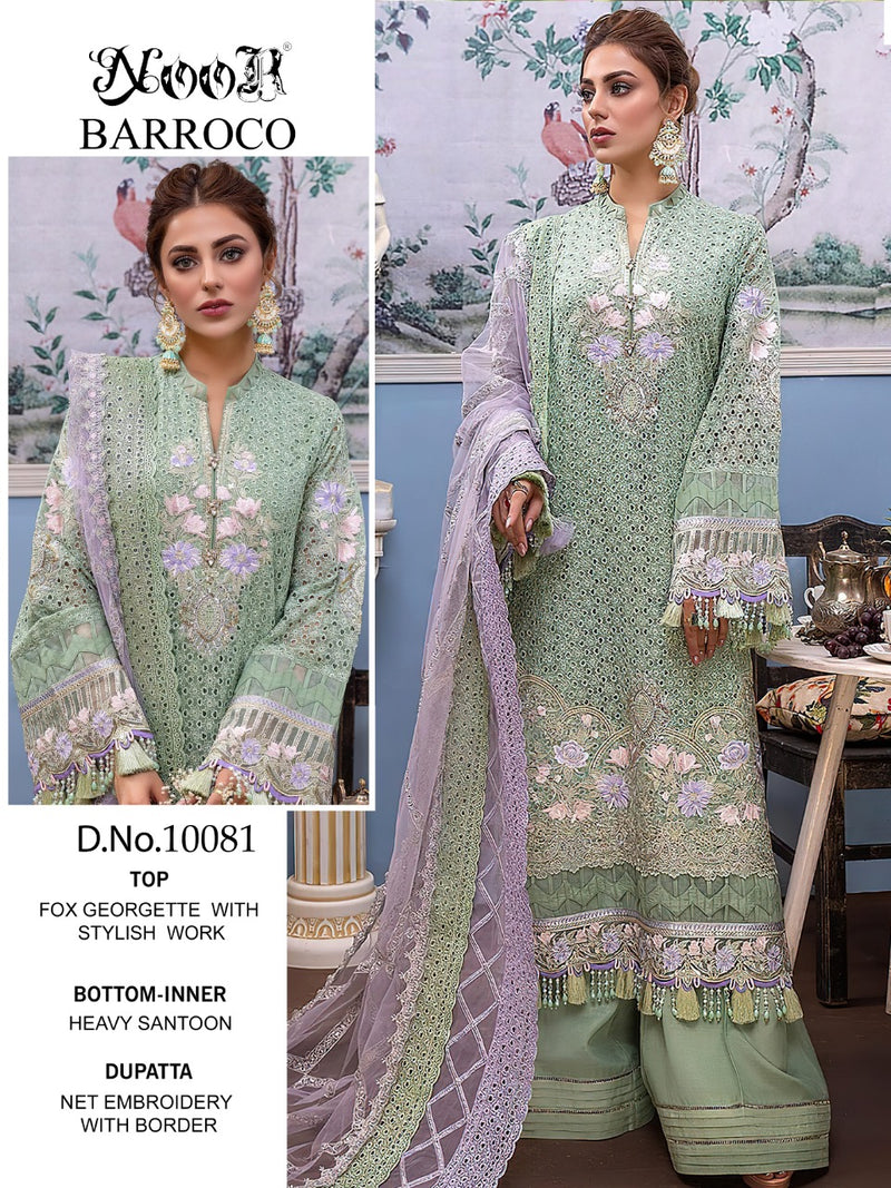 Noor Dno 10081 Georgette With Beautiful Fancy Embroidery Work Stylish Designer Wedding Wear Salwar Kameez