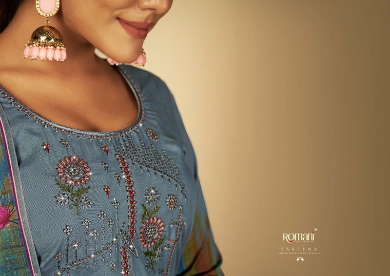 Romani Sabeena Pure Cotton With Heavy Embroidery Work Stylish Designer Casual Look Salwar Kameez
