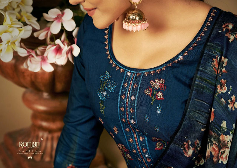 Romani Sabeena Pure Cotton With Heavy Embroidery Work Stylish Designer Casual Look Salwar Kameez