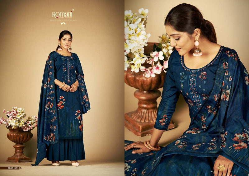 Romani Sabeena Pure Cotton With Heavy Embroidery Work Stylish Designer Casual Look Salwar Kameez