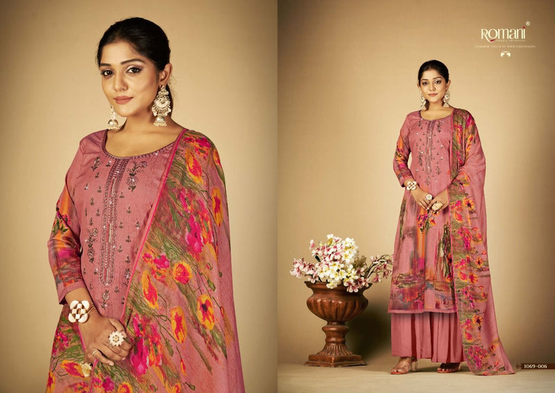 Romani Sabeena Pure Cotton With Heavy Embroidery Work Stylish Designer Casual Look Salwar Kameez