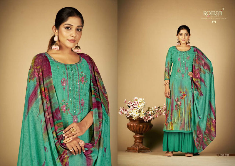 Romani Sabeena Pure Cotton With Heavy Embroidery Work Stylish Designer Casual Look Salwar Kameez