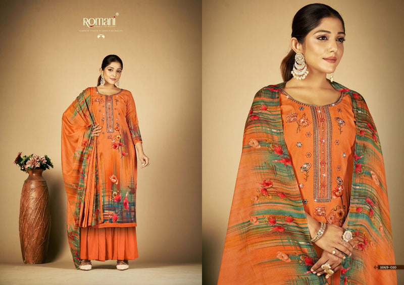 Romani Sabeena Pure Cotton With Heavy Embroidery Work Stylish Designer Casual Look Salwar Kameez