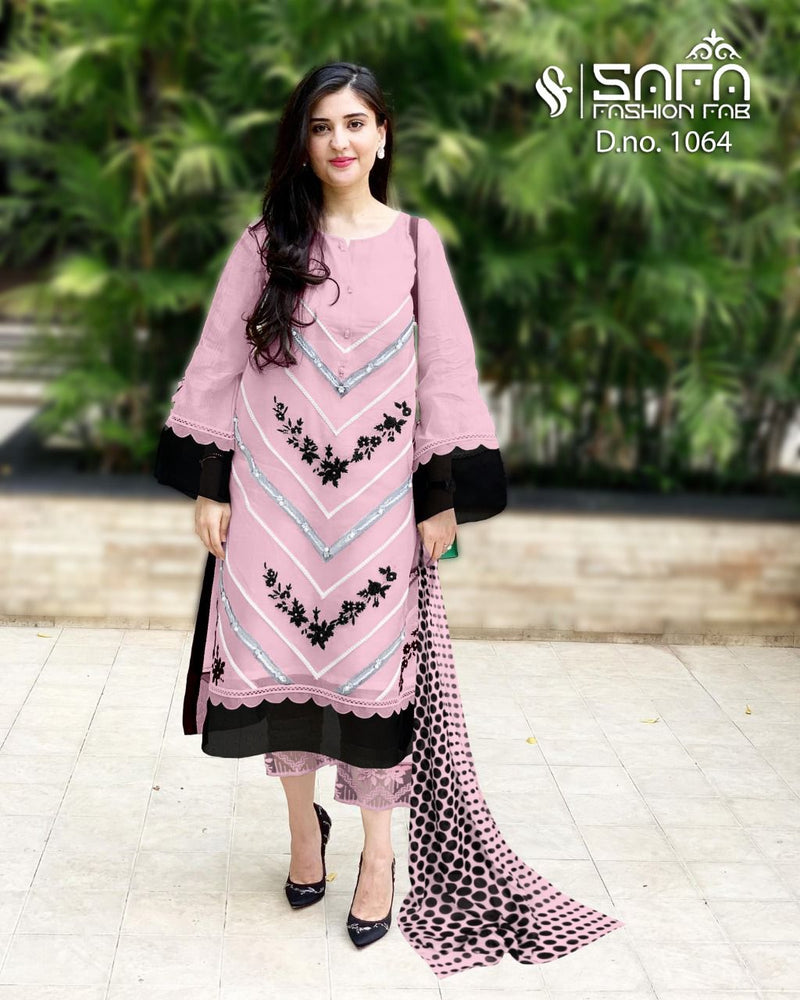 Safa Fashion Dno 1064 Georgette With Heavy Embroidery Work Stylish Designer Luxury Pret Kurti