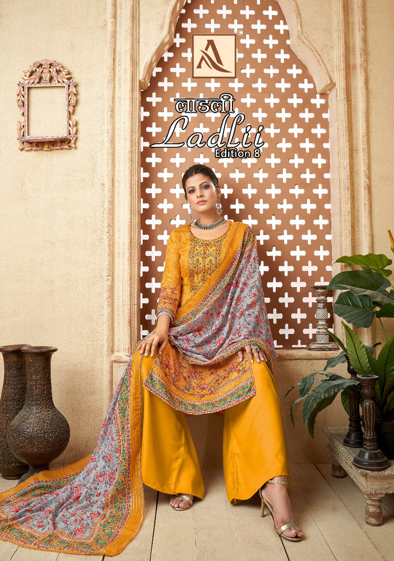 Alok Suit Ladlii Vol 2 Pure Cotton With Heavy Fancy Work Stylish Designer Casual Look Salwar Kameez