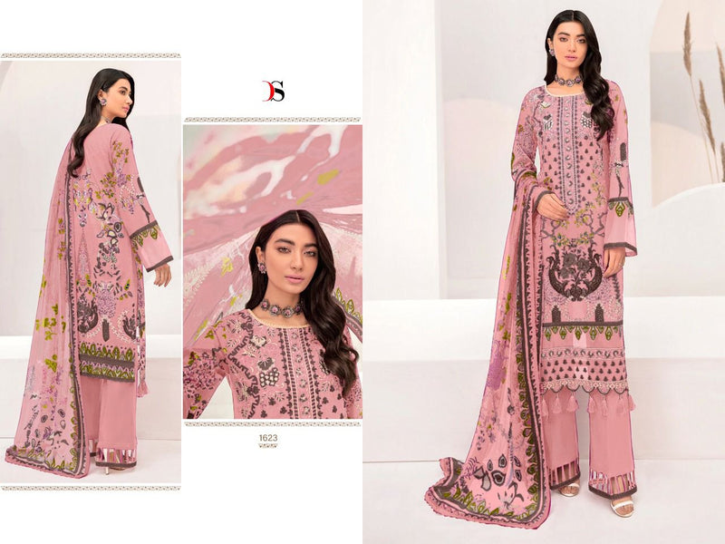 Deepsy Suit Cheveron lawn 22 Pure Cotton With Fancy Work Stylish Designer Casual Look Pakistani Fancy Salwar Kameez