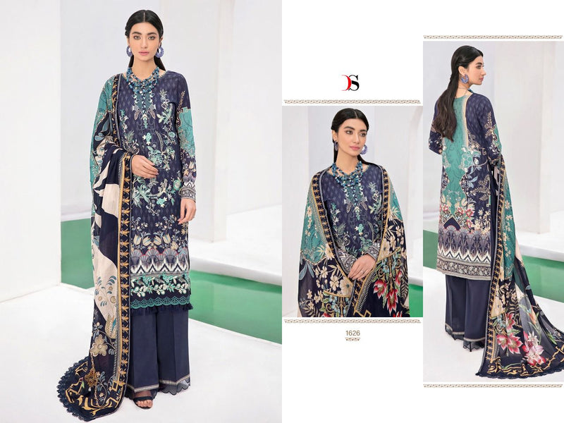 Deepsy Suit Cheveron lawn 22 Pure Cotton With Fancy Work Stylish Designer Casual Look Pakistani Fancy Salwar Kameez