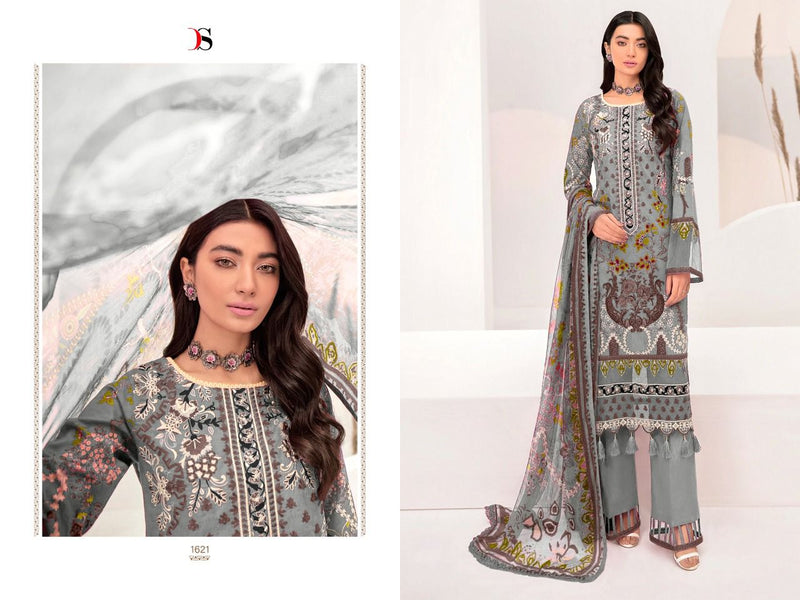 Deepsy Suit Cheveron lawn 22 Pure Cotton With Fancy Work Stylish Designer Casual Look Pakistani Fancy Salwar Kameez
