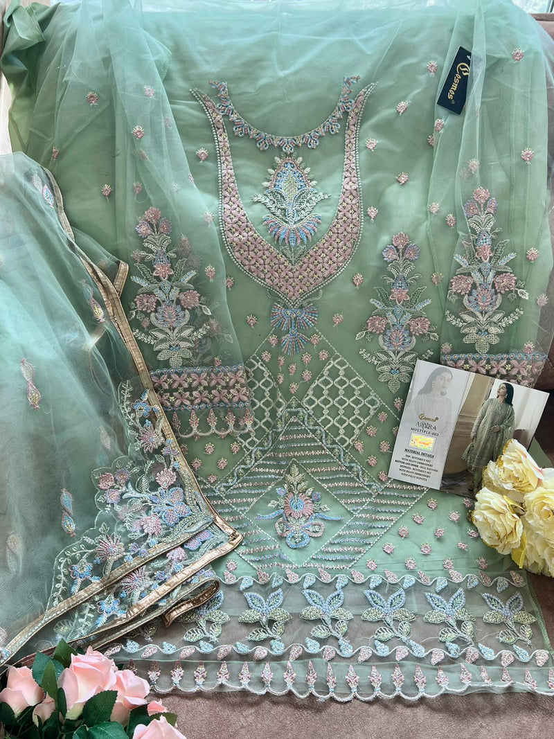 Cosmos Aarya Vol 02 Net With Heavy Embroidery Work Stylish Designer Party Wear Fancy Salwar Kameez