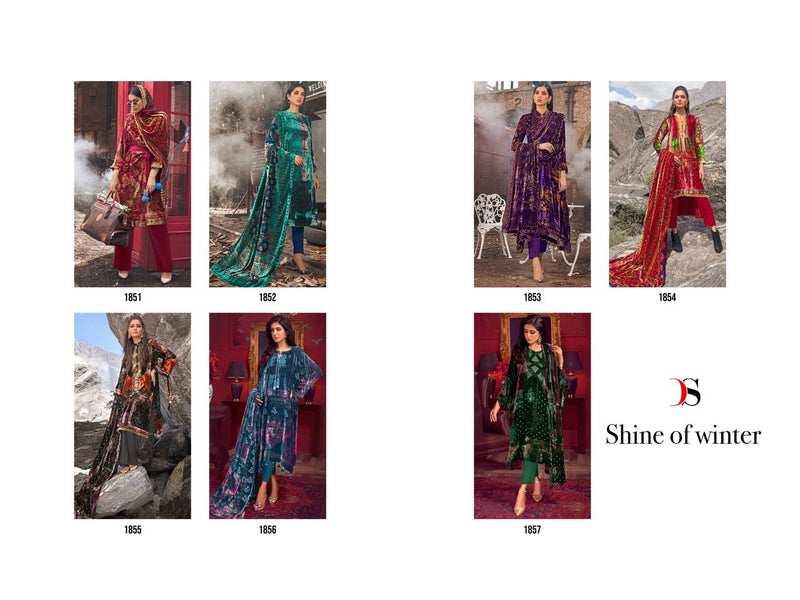 Deepsy Suit Shine Of Winter Velvet With Heavy Embroidery Work Stylish Designer Pakistani Salwar Kameez
