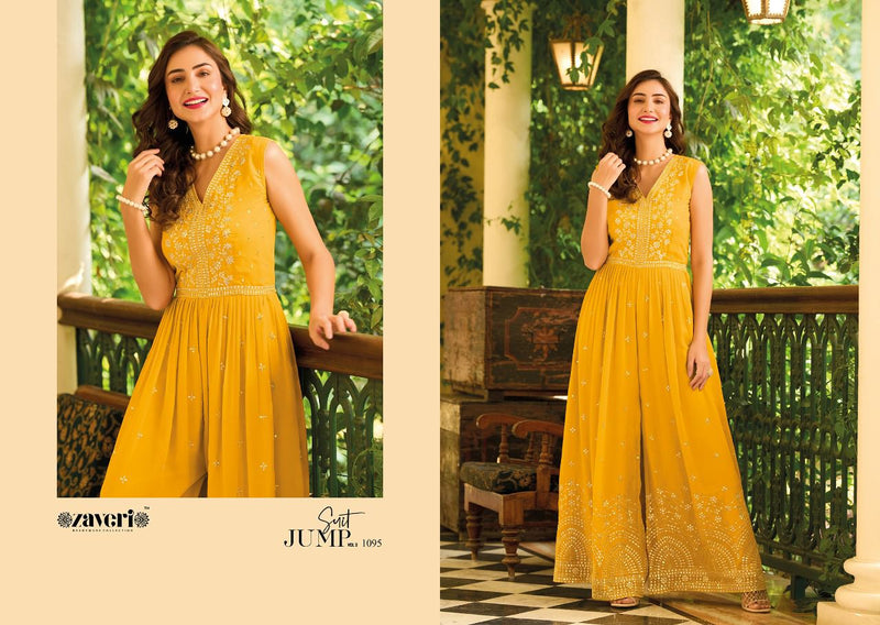 Zaveri Jumpsuit Vol 3 Georgette With Beautiful Heavy Embroidery Work Stylish Designer Fancy Kurti